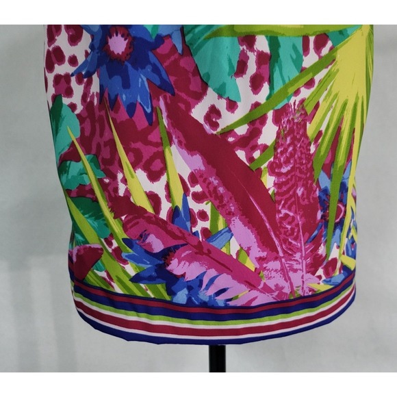 Rafaella‎ Women's Tropical Print Short Sleeve Blouse Colorful Floral Top Size M - Picture 10 of 10
